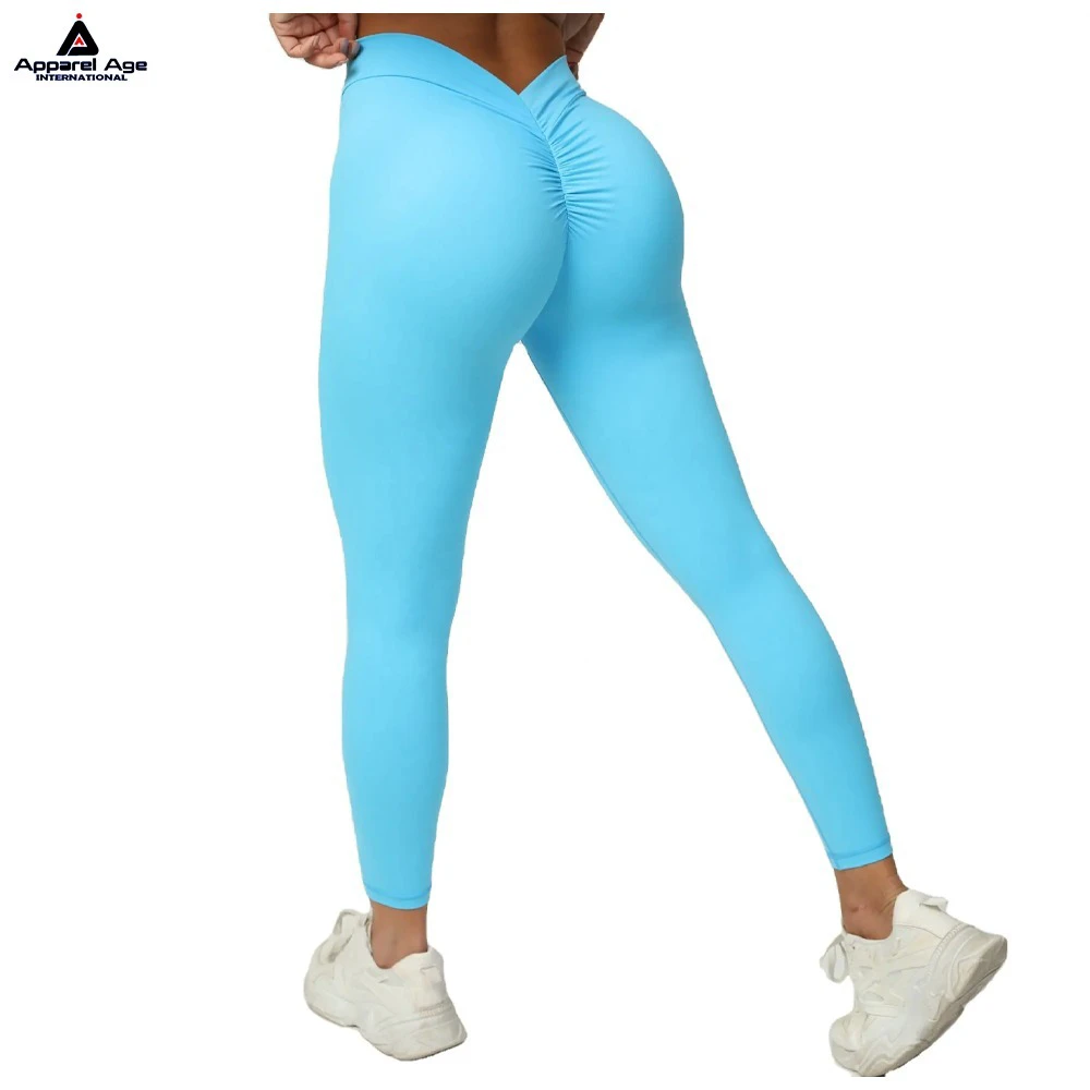 Hot Sale Women Butt High Waist Workout Fitness Ribbed Pants Para Mujer Push Up Yoga Leggings For Women