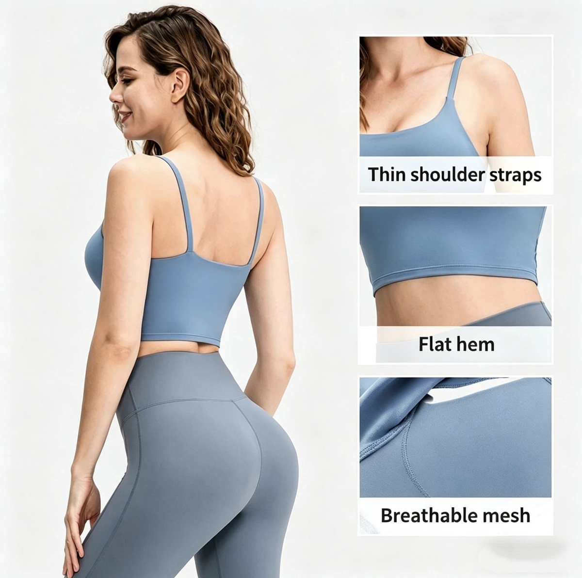 Lulu Sets Women Anti-UV Lightweight Breathable Sweat-Wicking Quick Dry Four-Way Stretch Strapless Medium Support Yoga Set Print