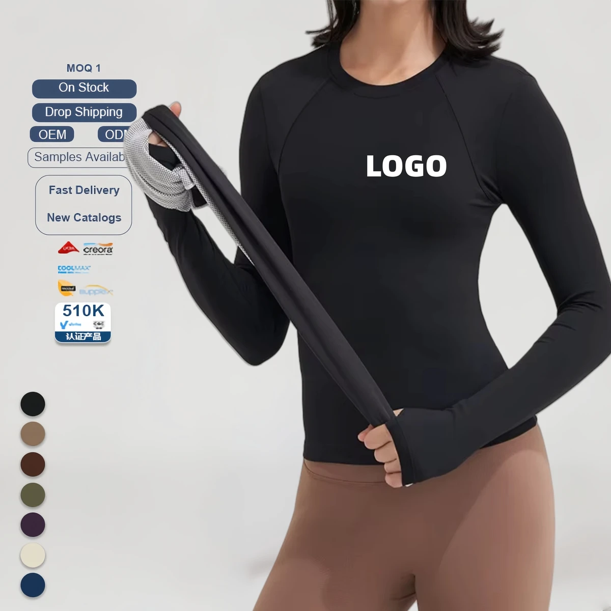 Logo Women High Waist Slim Quick Dry Long Sleeve Top Sweat Nude Feeling Yoga Clothing Biking Fitness Tight Shirt