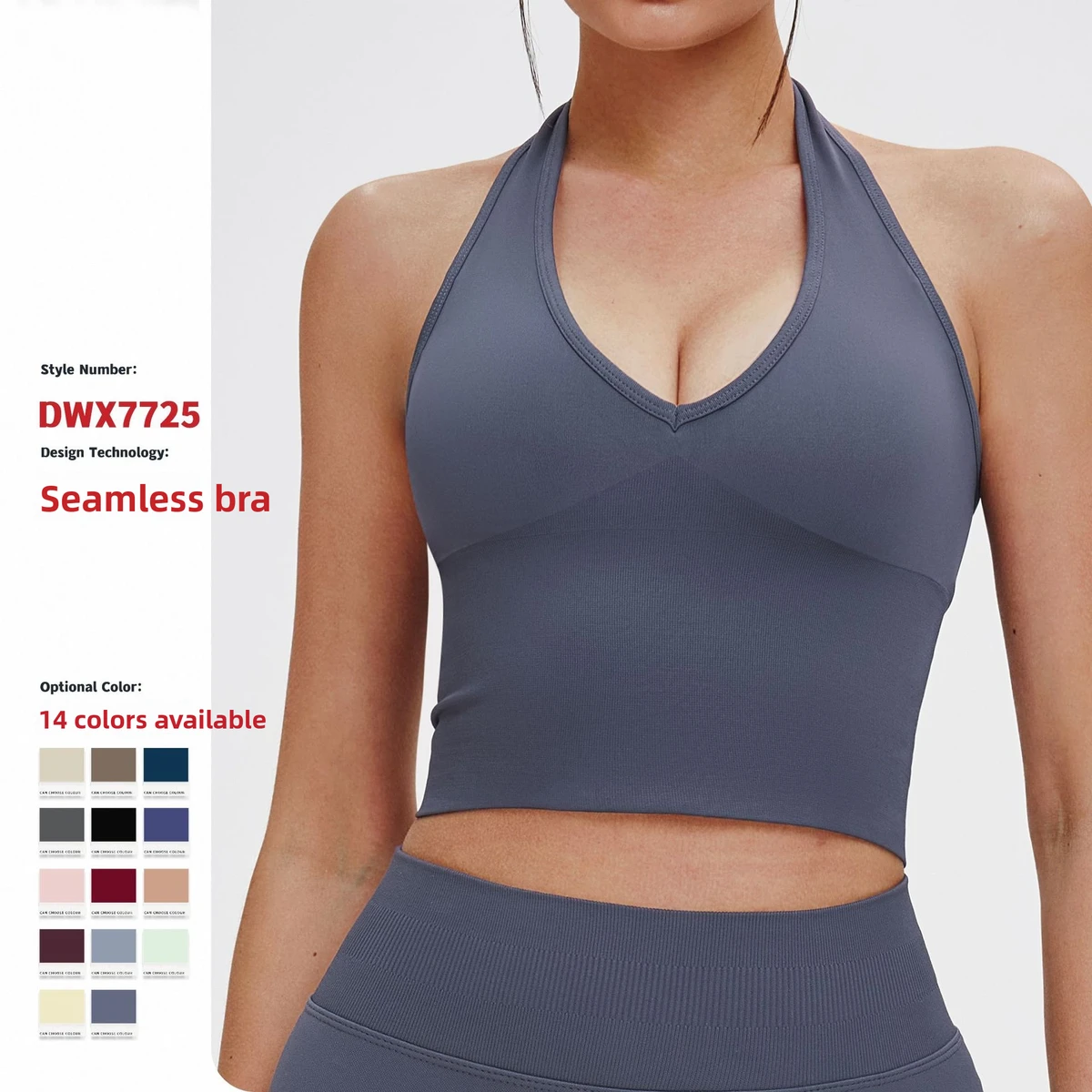 Glintic Seamless Ribbed Yoga Set for Women High Elasticity Fitness Sports Bra Gym Workout Set Gear