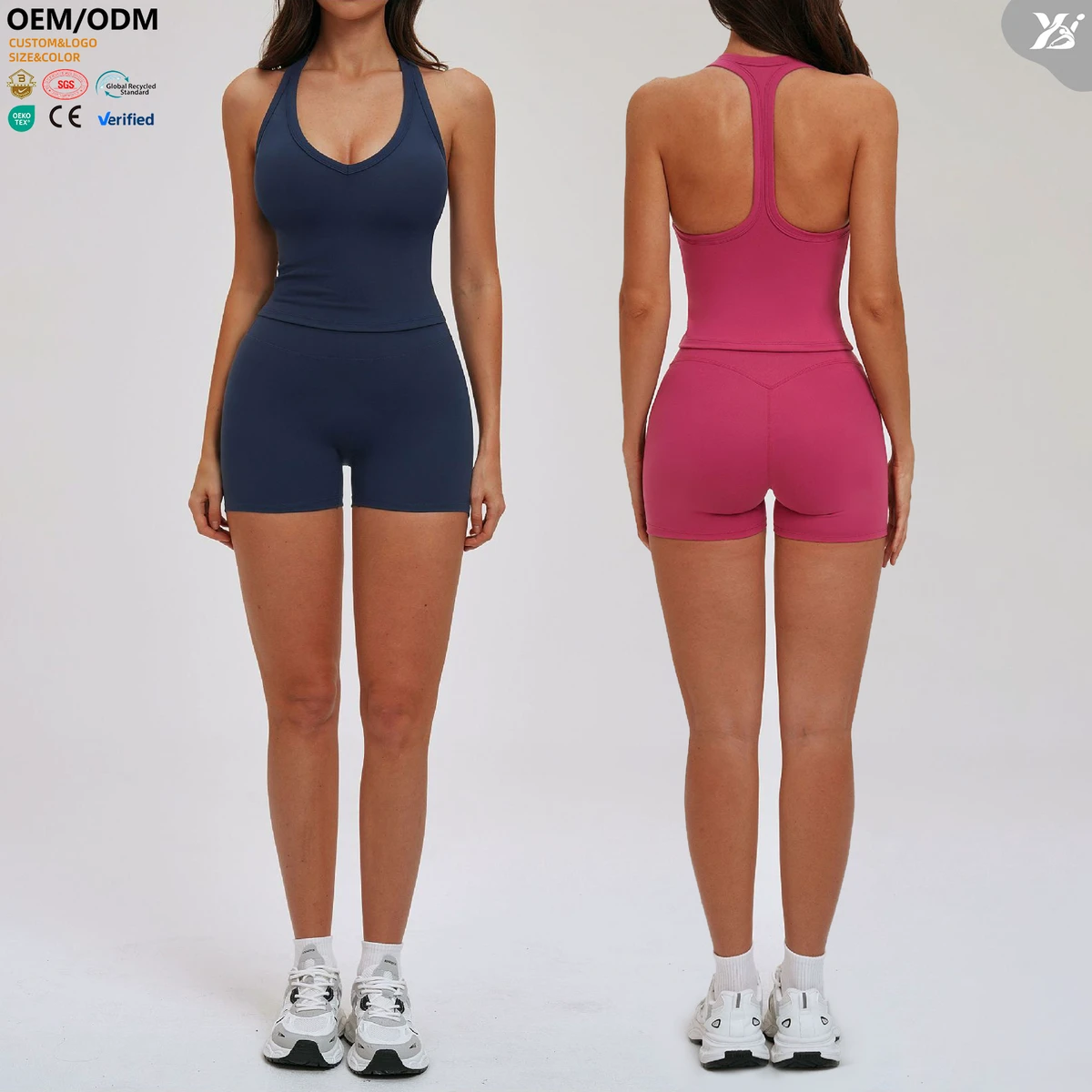 XW-TZ5087 New Arrivals Exercise Sleeveless Activewear Sports Shorts Gym Clothing Apparel Workout Outfit 2 Piece Yoga Wear Set