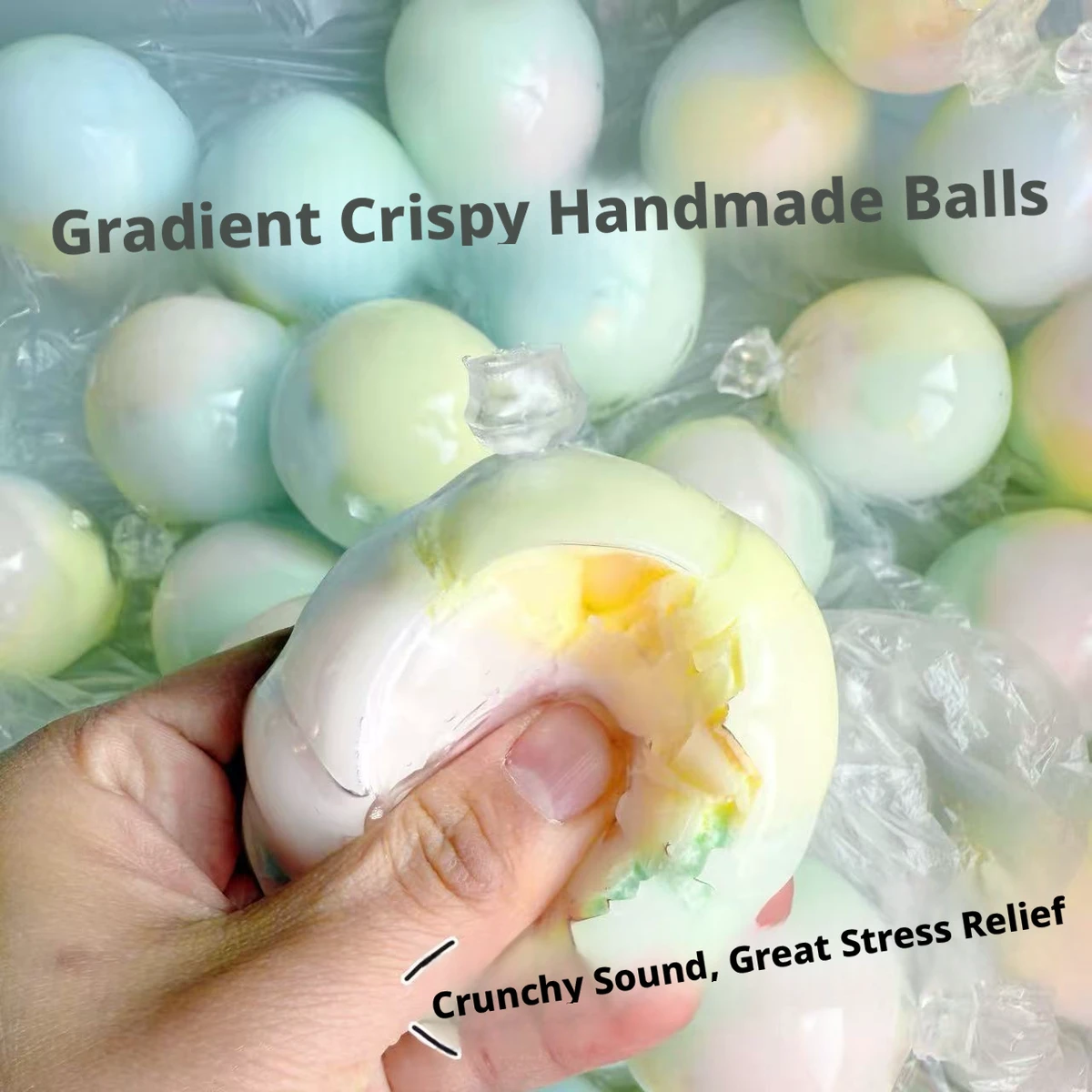 Most Popular KJKJ Brand Asmr Waxcracking TPR Crispy Handcrafted Stress Relief Ball Slow Rebound Soft Sensory Toys for Teens