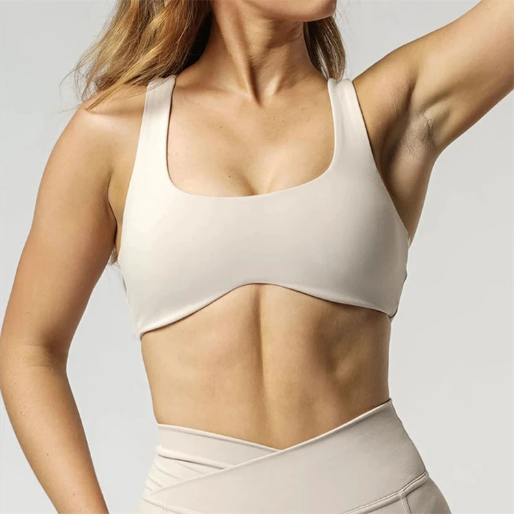 Wholesale Custom Made Gym Active Wear Removable Padding High Support Racer Back Women Sports Bra
