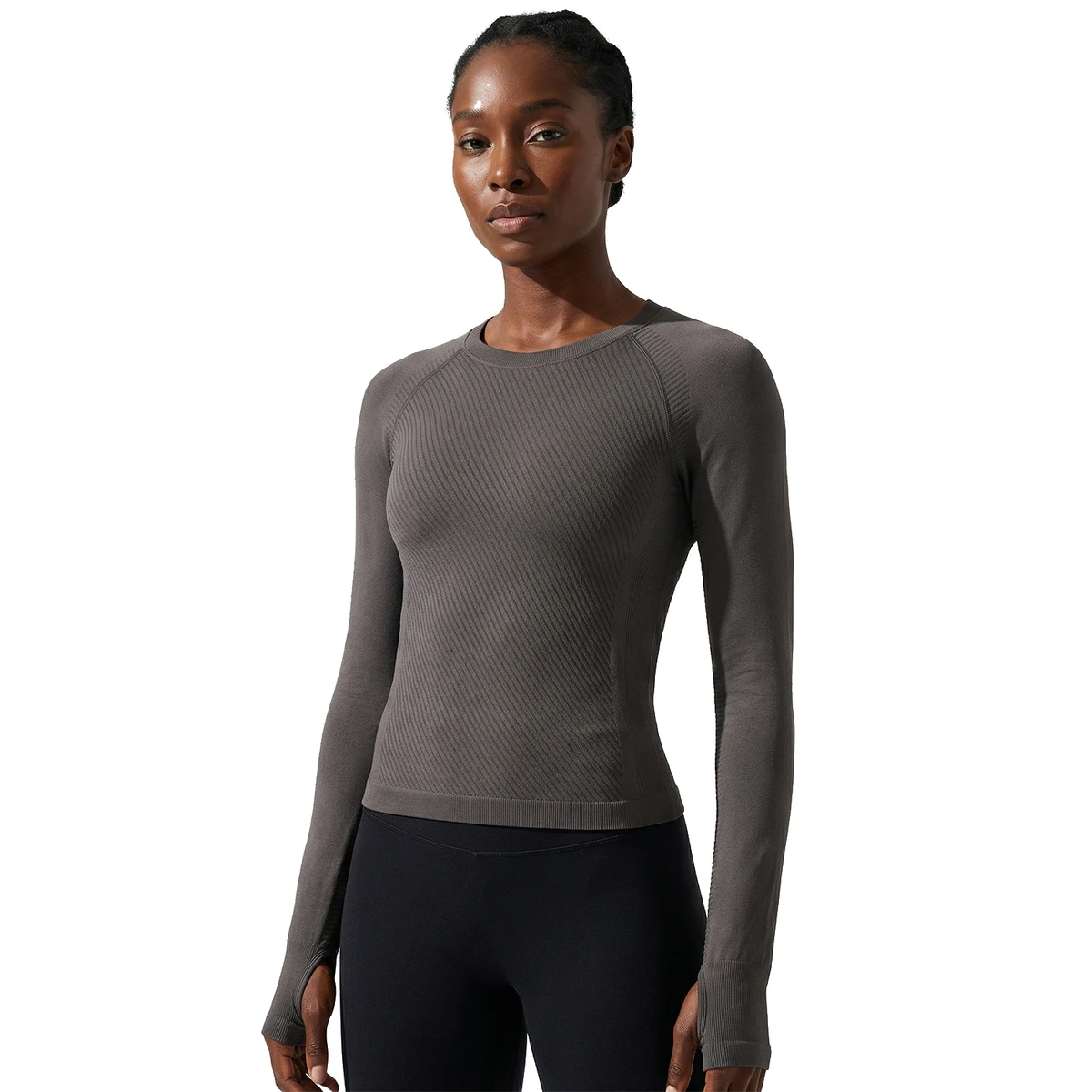 Women's Loose Fit Seamless Long Sleeve Lightweight Breathable Workout Shirt Moisture Wicking Fitness Top