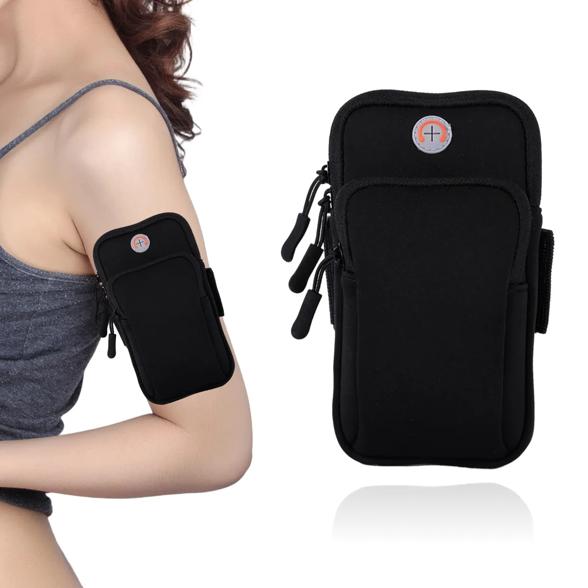 Running Armband Phone Arm Bag Breathable Sports Bag for Cycling and Running Smartphone Holder with Headphone