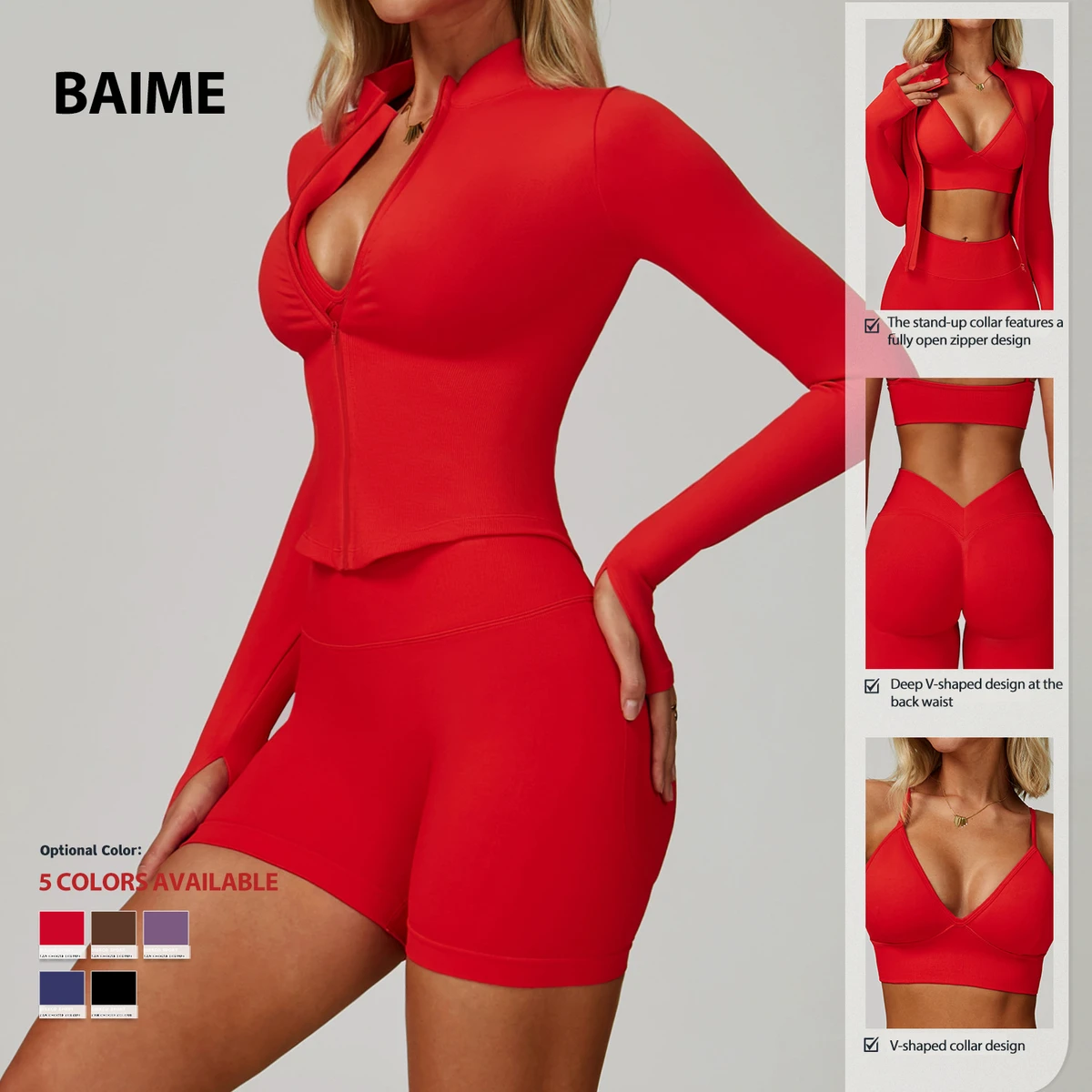 High Quality Yoga Three-piece Set Quick Dry Yoga Clothing Sets Seamless Scrunch Back Yoga Set