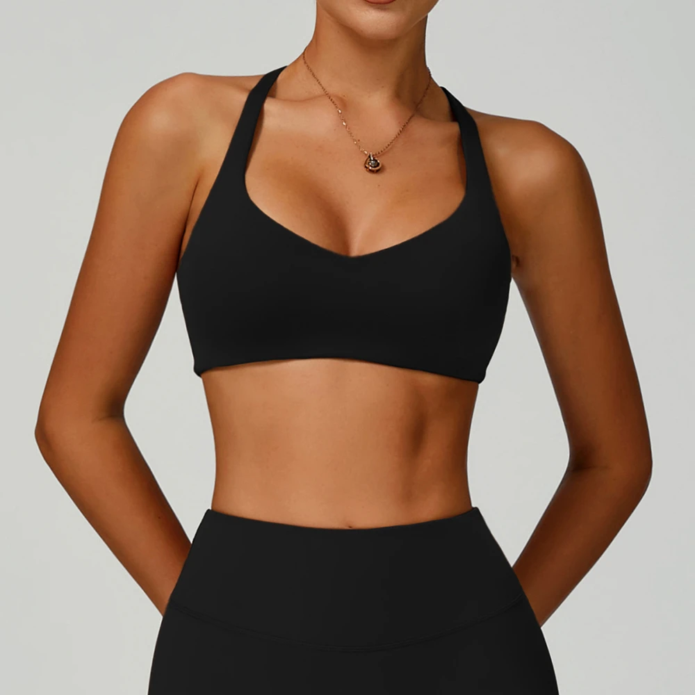 Wholesale Customized Gym Clothing High Quality Womens Sports Bra Backless U Neck Comfort Sports Wear Fitness Yoga Bra