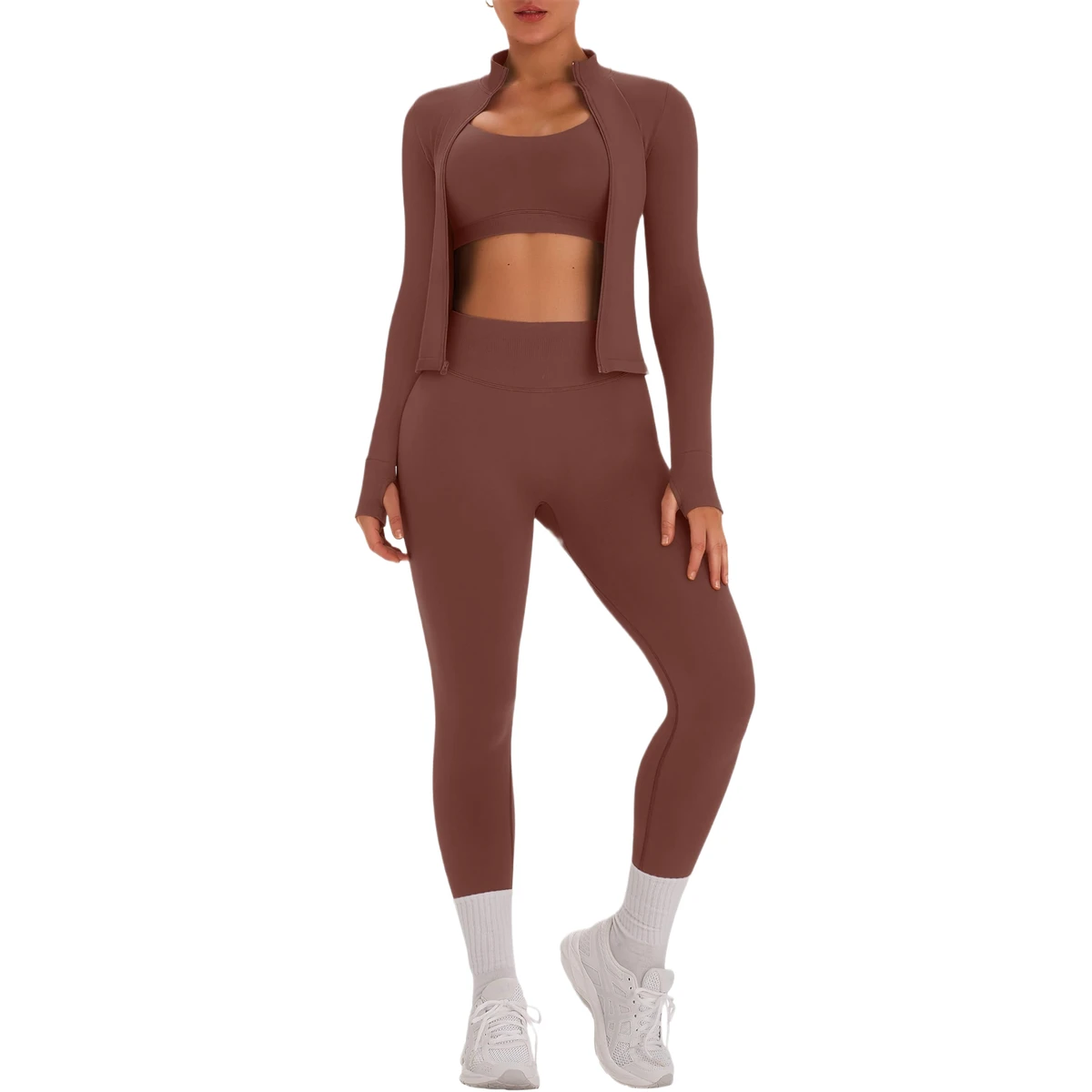 Best Quality OEM Women's Waist Band Leggings Bra Set 3 Piece Women Fitness Set New Style Breathable Yoga Workout Set