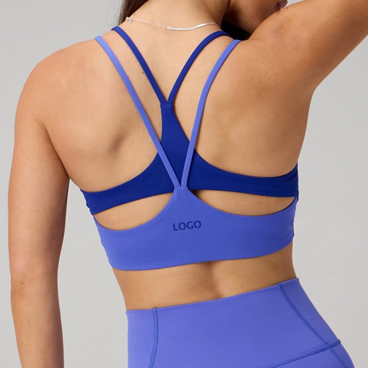 Women's Lightweight High-Impact Sports Bra Cross-Border Strap Back Yoga Running Vest Plus Size Breathable Fitness Bra