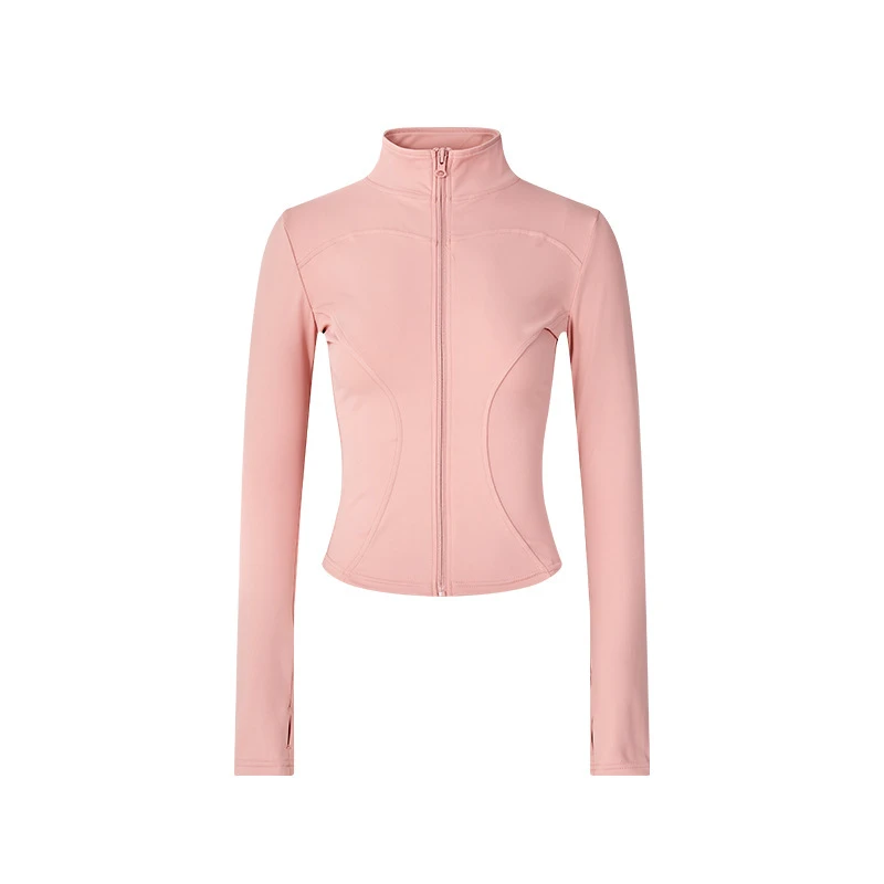 USA Oversea Warehouse Women's Breathable Yoga Jacket Yoga Top Nine-Quarter Sleeve Stand Collar Spandex/Polyester Solid for