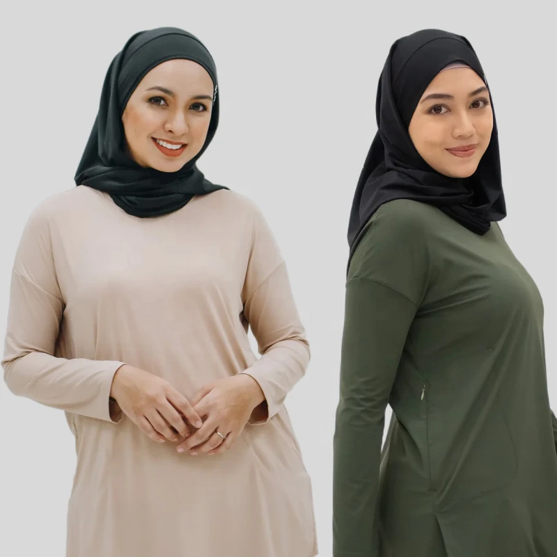 Modest Active Wear Plus Size Seriously Muslim Sportswear Top Breathable Long Sleeved Yoga Sports Activewear Smooth Top