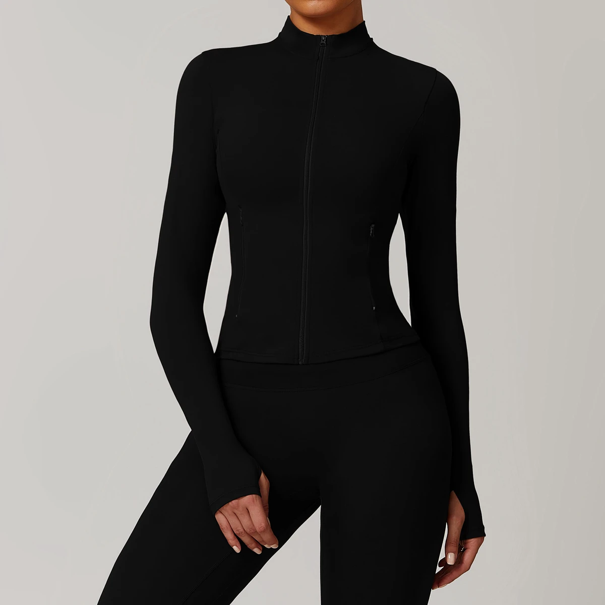 Seamless Long-Sleeved Winter Yoga Tops for Outdoor Training & Running Quick-Drying Fitness Clothing