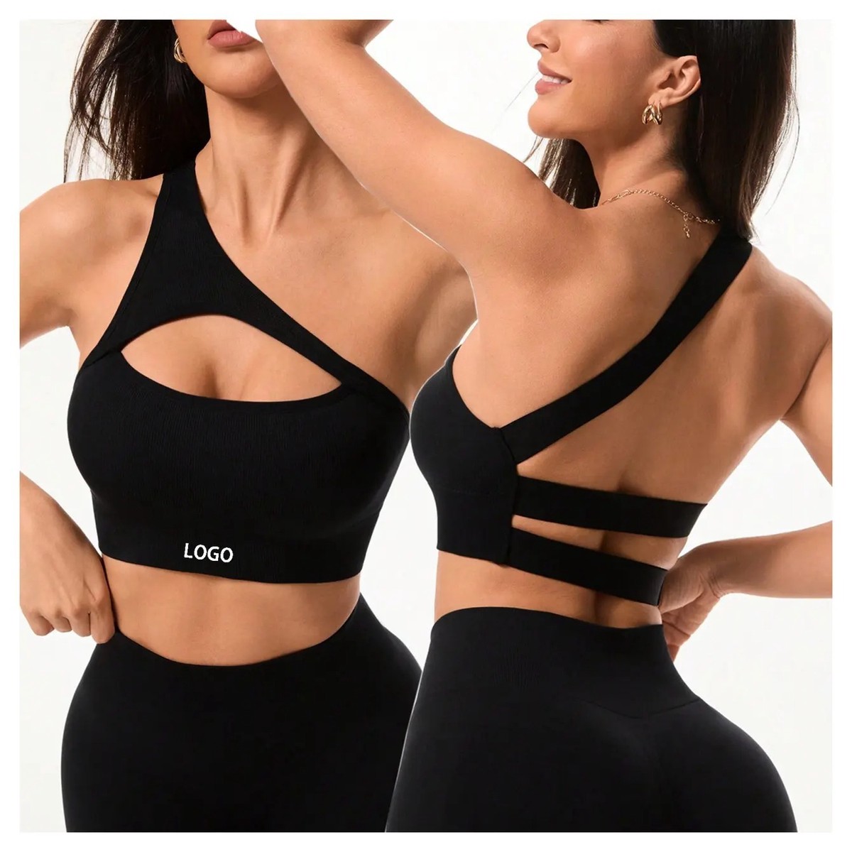 Women's Lightweight Reversible Quick Dry Yoga Bra High Elastic Shock-proof Racerback Backless Seamless High Support Front Sports