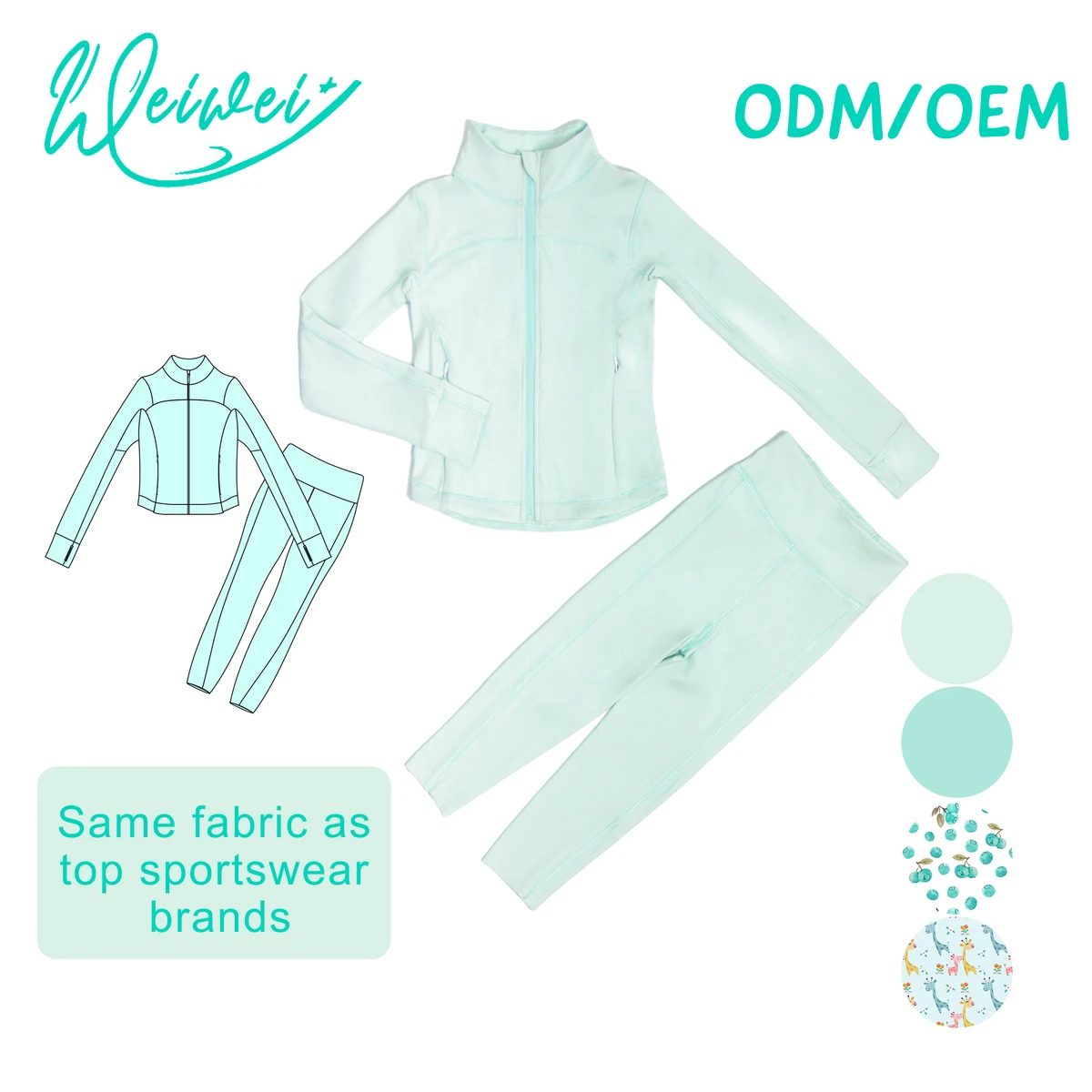 WEIWEI Custom High Stretch Soft Kid Workout Clothing Gear Breathable Slim Fit Naked Feel for Gym Dance School PE Athletic Wear