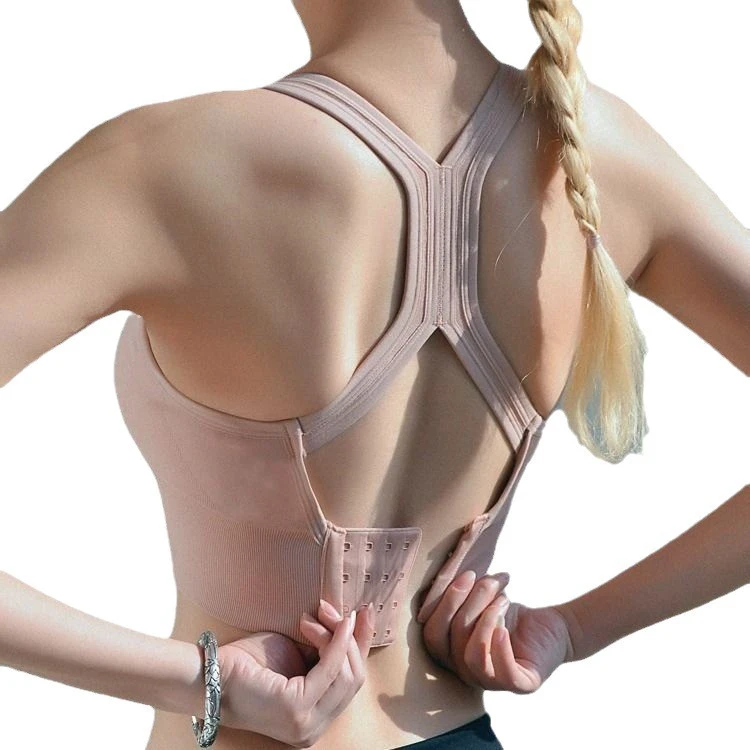 Maidoli Plus Size Wirefree Shockproof Spandex Sports Bra for Other Crisscross Open Back Adjustable Back Hook Yoga Fitness Bra