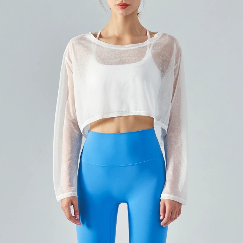 Women's Long-sleeved Yoga Light and Breathable Sports Fitness Quick Drying Yoga Top Summer Outerwear Yoga Clothes