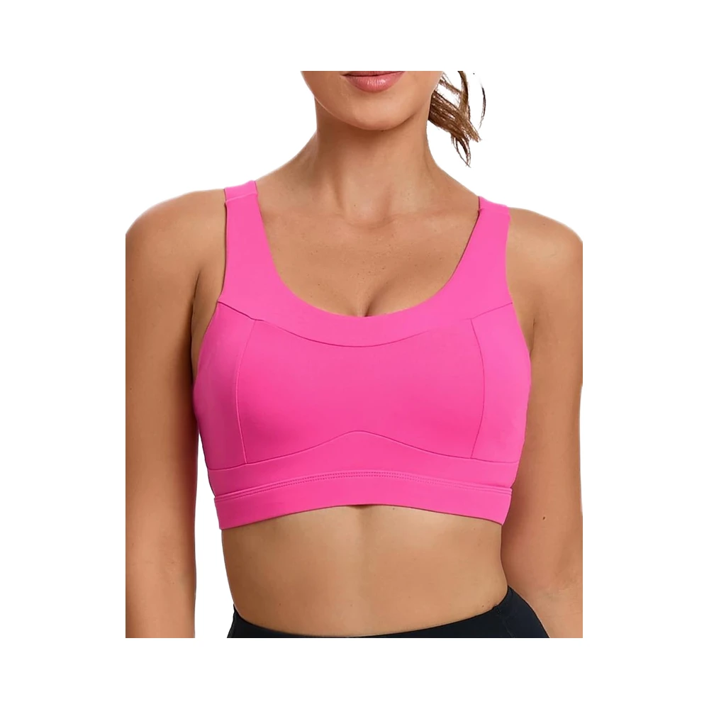 RUNNING GIRL Breathable High for Sports Bras for Women Crisscross Straps Longline Push-Up Sports Bra 100% Nylon