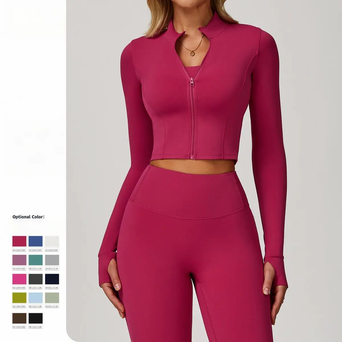 2025 New Trending Eco-Friendly Breathable Nylon/Spandex Full Sleeve Yoga Top Skinny Fit Front Logo High Popular Wholesale Sports