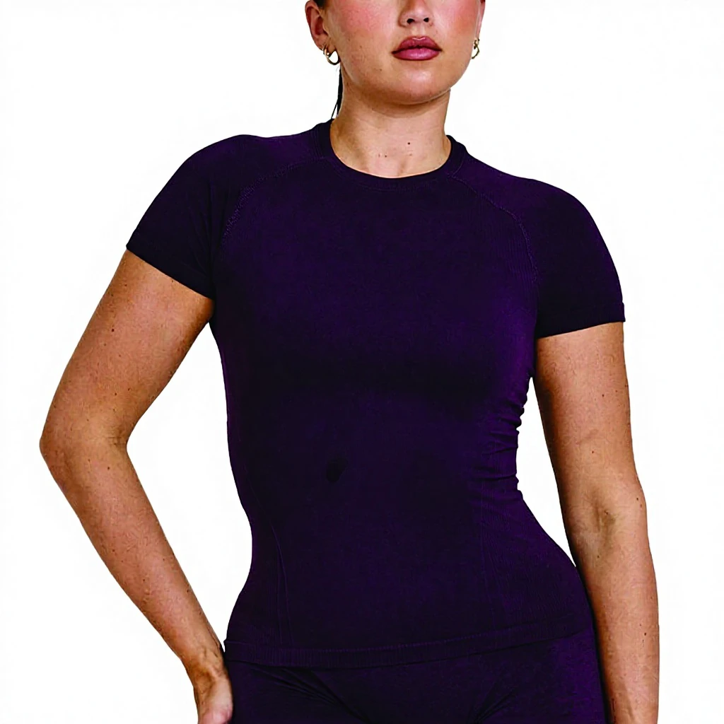 Spring Lightweight Quick-Dry High-Intensity Yoga Top with Slim Fit-Short Sleeve Workout Shirt for Running & Fitness