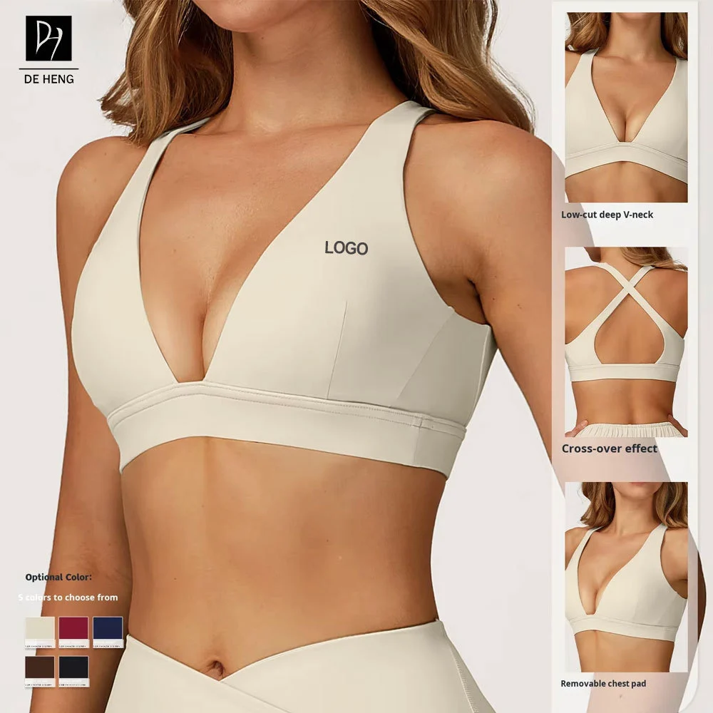 New Cross Back Design Breathable High Support Yoga Sports Bra for Women's Running Fitness Underwear Women Sports Bras