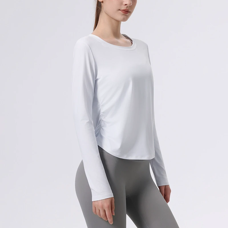 Nylon Slim Breathable Professional Sports Top Women's Running Fitness Training Pilates Long Sleeve Yoga Clothes Autumn Winter