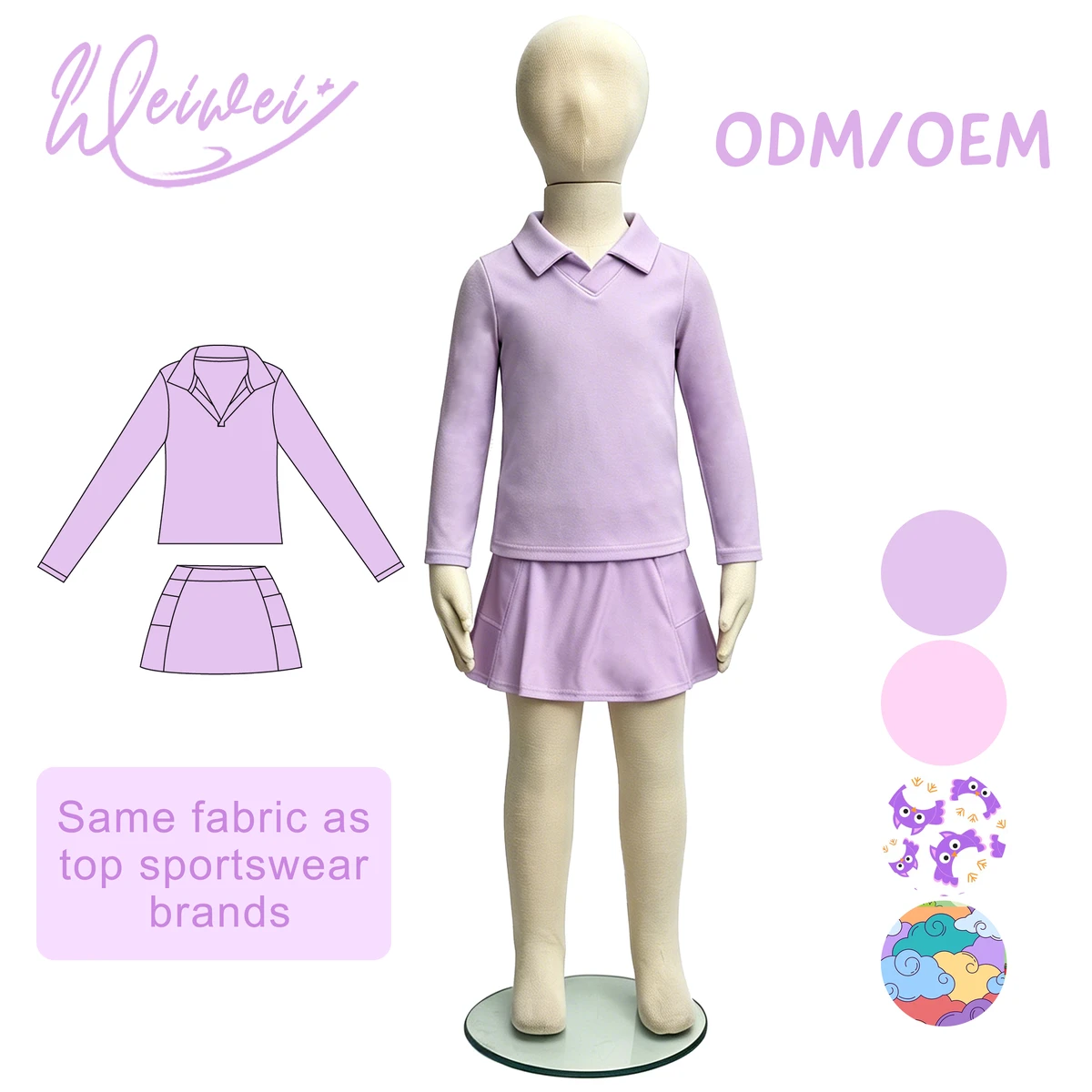 WeiWei Custom Young Yoga Set For Small Business Low MOQ Wholesale CPC Certified Buttery Soft Naked Feel For Gym Dance Wear
