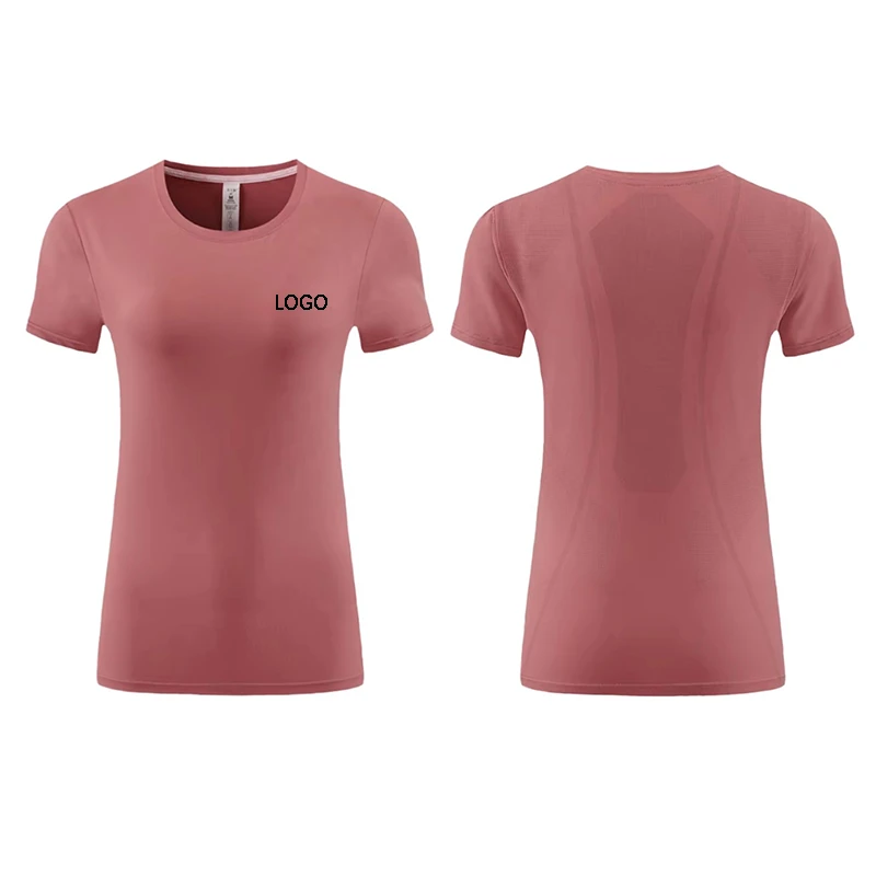 Women's Lightweight Plus Size Quick Dry Spandex/Polyester Skinny Fit Crew Neck Running Sport T-Shirts Wholesale Gym Short