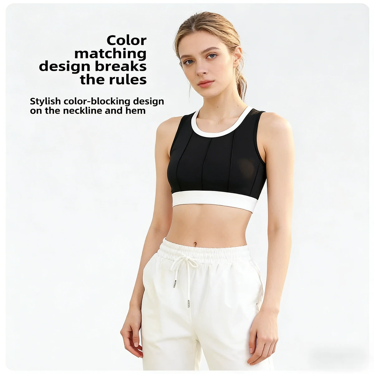 Women's High Support Shockproof Quick Dry Breathable Plus Size Yoga Sports Bra with Spandex/Polyester Material