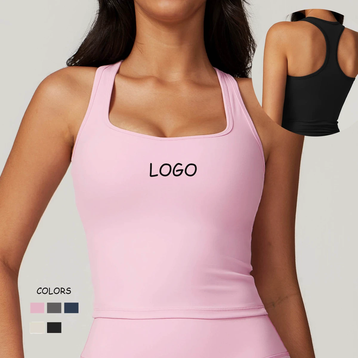 Women New Backless Yoga Crop Tank Top Lady Dry Fast Sport Bra Female Solid Color Sleeveless Workout Top