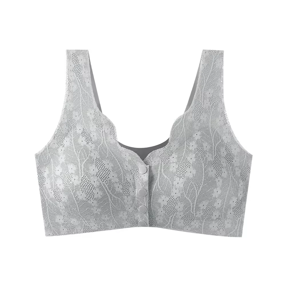 High Quality Women's High Support Sports Bra Simple Square Neck 2-Color Lace Front Logo Gym Yoga Breathable Heat-Transfer