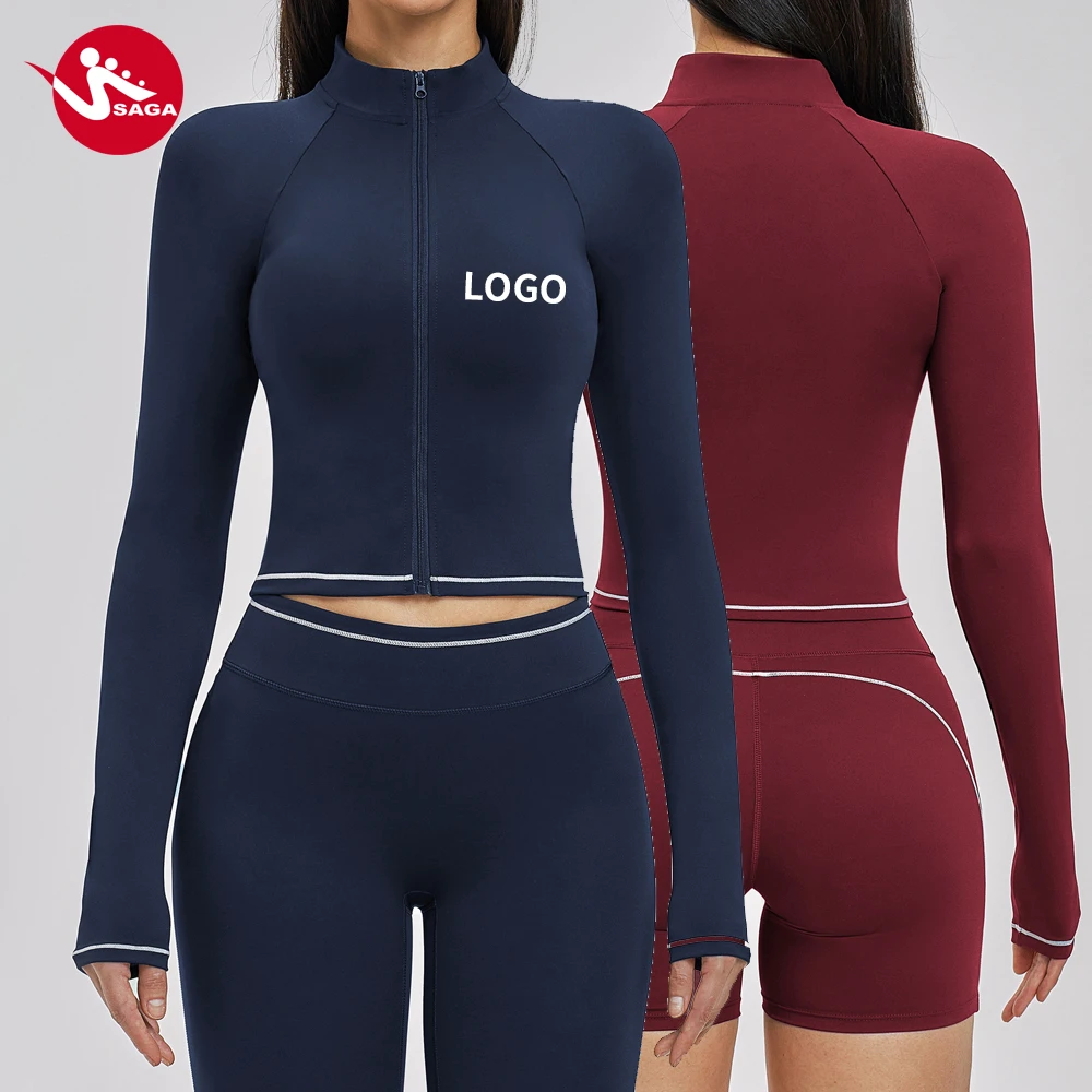 Women's New Arrival High Quality Yoga Jacket Tight Long-Sleeved Workout Top Gym Fitness Yoga Wear T-Shirt for Training & Sports