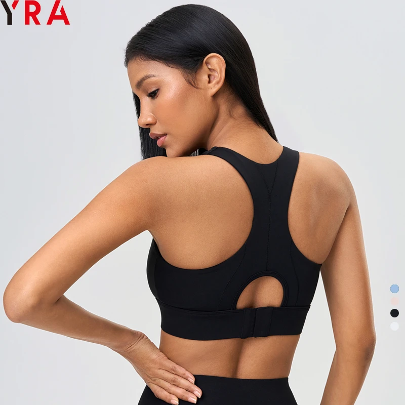 2025 Women's Sexy Back Sports Bra Breathable Fitness Training Yoga Cropped Sleeveless Padded Medium Support 200 GSM Solid