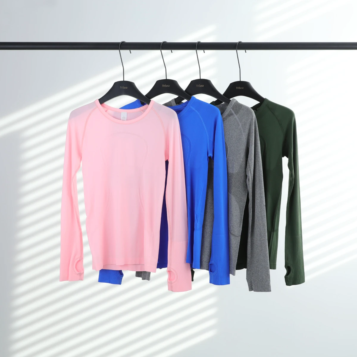Long Sleeve Yoga T-Shirt Women 100% Nylon Quick Dry Slim Fit Gym Fitness Running Top Crew Neck Athletic Sports Wear