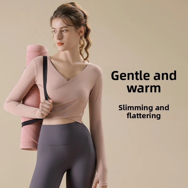 Yoga Clothing Top Women's Autumn Winter High-end Fitness Clothes Slim-fit Spandex/Nylon Quick Dry Sports Pilates 2026 New Long