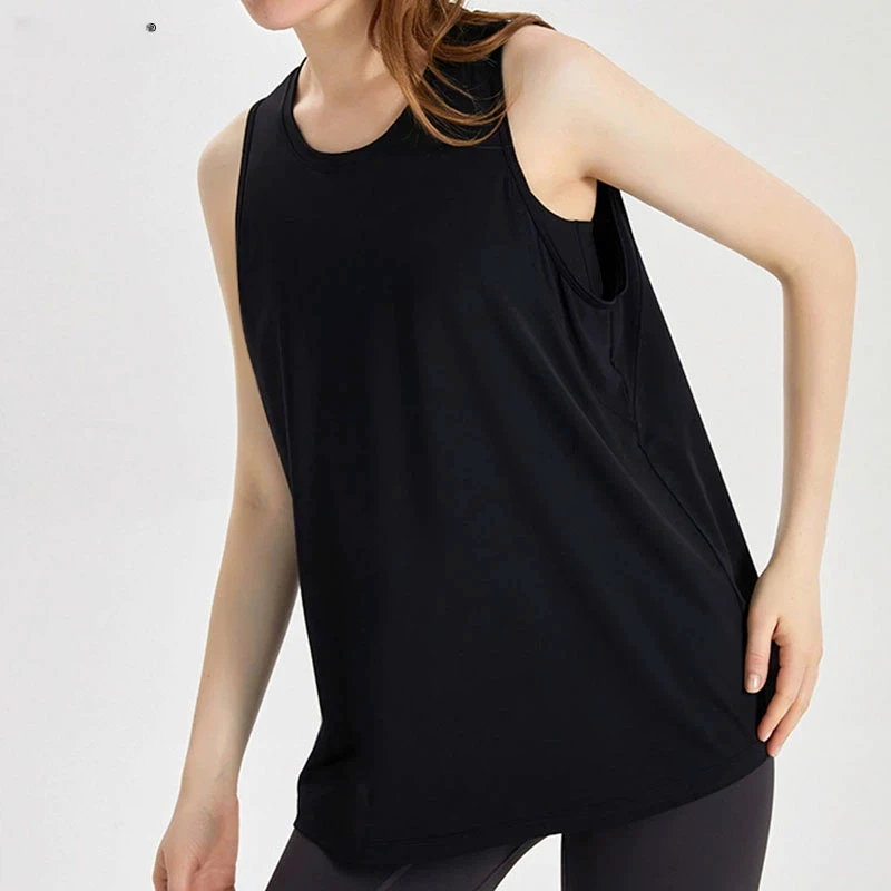 Sleeveless Crew Neck Sweat-Wicking Yoga Tops