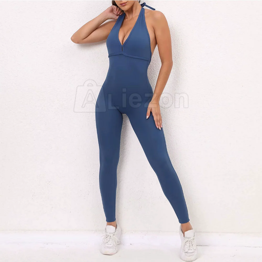 Women Seamless Fitness Jumpsuit One Piece Gym Yoga Sportswear Workout Bodysuit Activewear