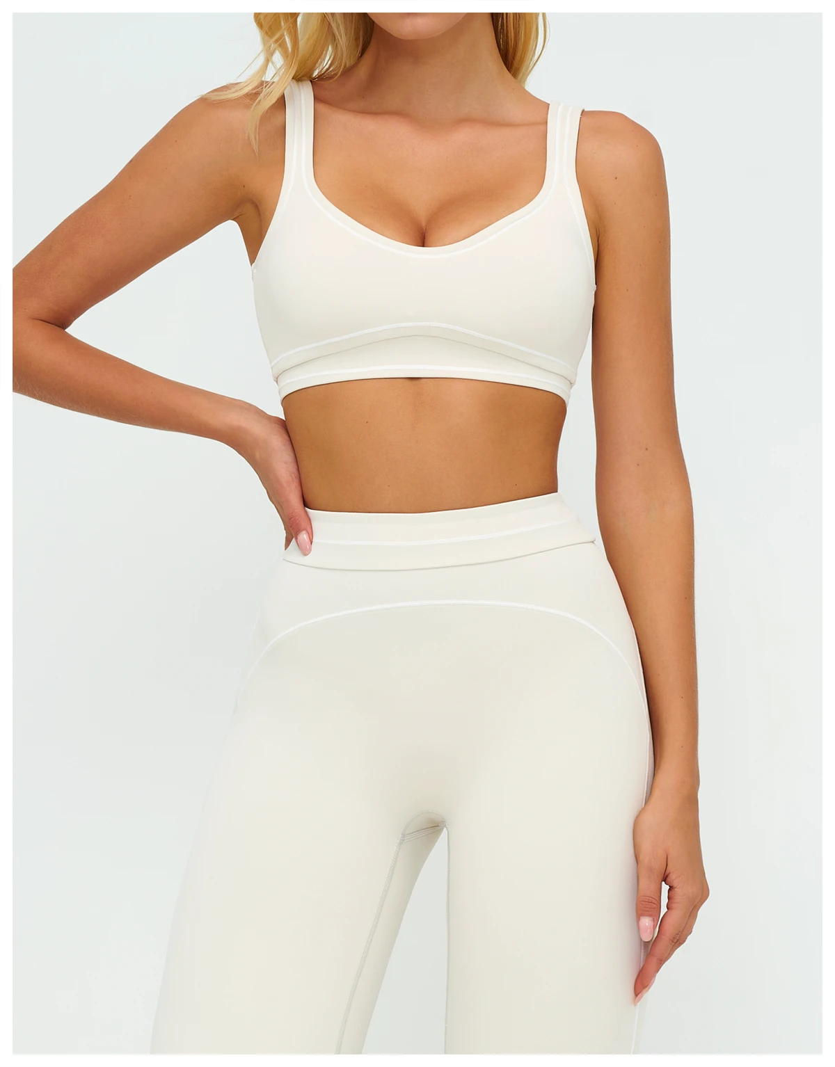 Brushed U Back High Support Yoga Bra Soft Breathable Color Block Backless Running Fitness Padded Sports Bra Activewear Tops