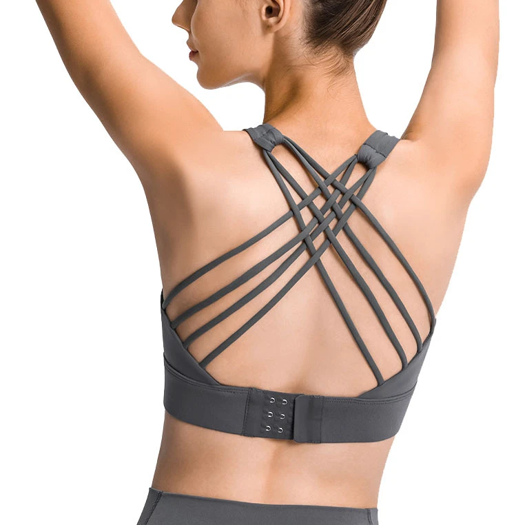 Women Girls Quick-dry Exercise Yoga Gym Workout Cross Back Jogging Soft Athletic Bra