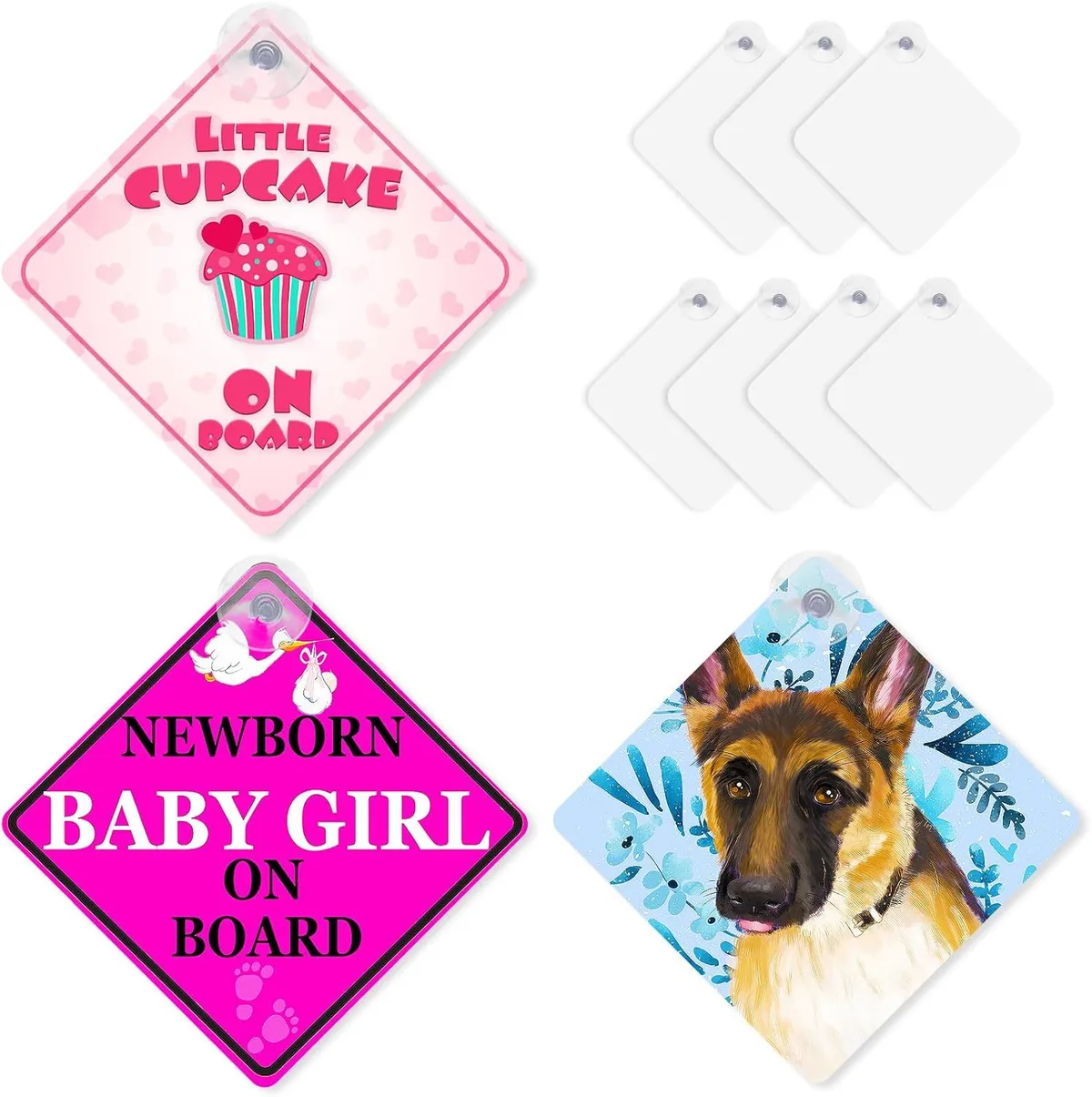 Sublimation Blanks Suction Cup Car Window Sign Removable Car Safety Warning Signs for DIY Picture and Custom Design Work
