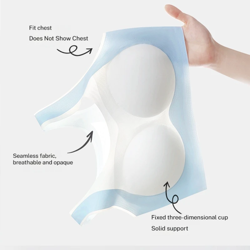 Girls' Sports Bra New Trend Seamless Breathable Shock Absorption Thin Wire-Free Corrective Push-Up Knitted Cup for Teenagers