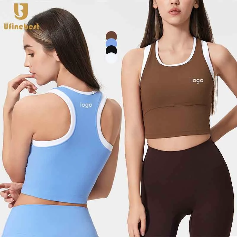 I-shaped Beautiful Back Strap Padded Yoga Top High Quality Breathable Women Running Crop Top Gym Yoga Sport Bras