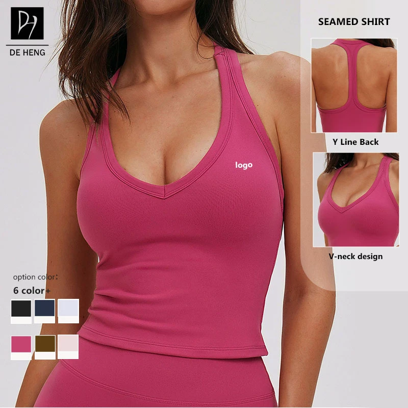 Fitness Crop Wholesale Deep V Neck Women'S Activewear Fitness & Yoga Wear Crisscross Breathable Solid Pattern Top