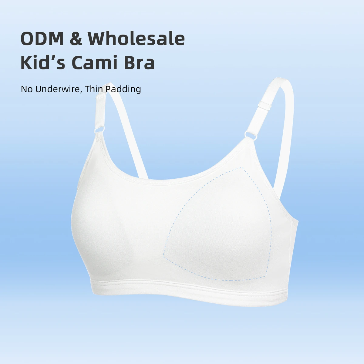 OEM/ODM Girls Sleeveless Bra Modal Cotton Training First Bra Soft Comfort Wire Free Training Bra for Kids