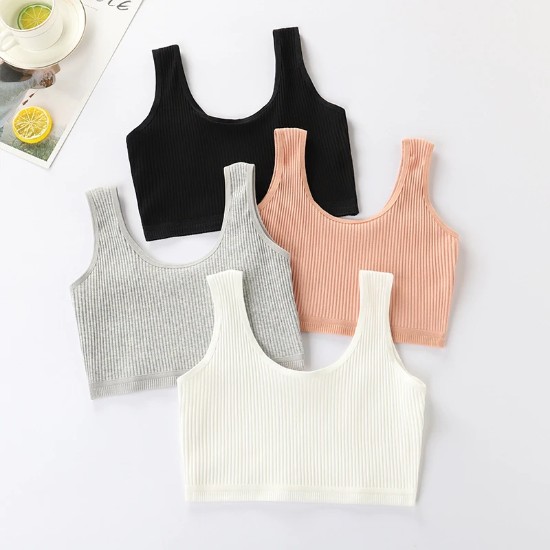 Morcoda Girls Cotton Underwear Developmental Period Vest Students Bra for Teenage Elementary School Puberty Children Clothing