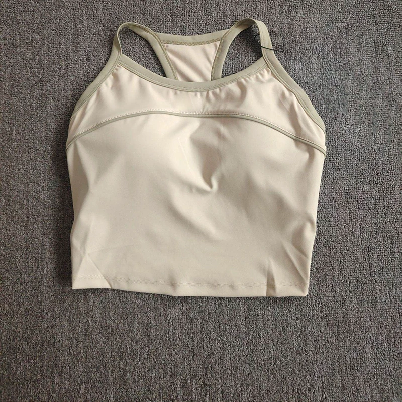 Women's Breathable Spandex/Nylon Yoga Vest Quick-Drying Medium Support Running Training Sports Adjustable Straps Removable Chest