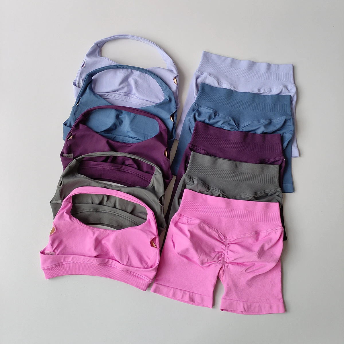 Sexy Halter Neck Beautiful Back High Waist Beach Sports Bras Shorts Suit Pilates Gathering Yoga Vest Training Fitness Bra Sets