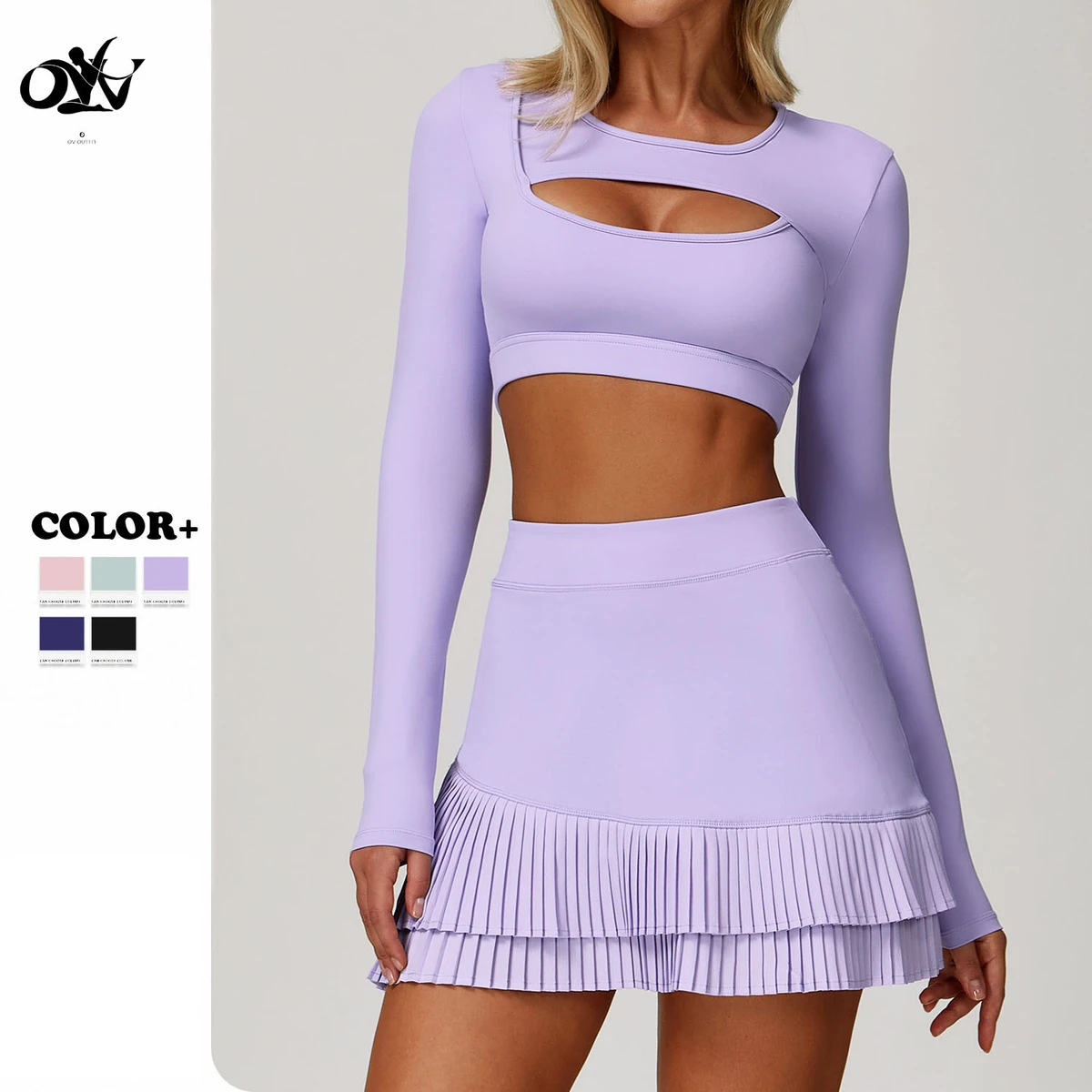 Wholesale Custom Nude Feeling Tight Long Sleeve t Shirt Shock Absorption Hollow-out Women's Sports Clothing Breathable Yoga Top
