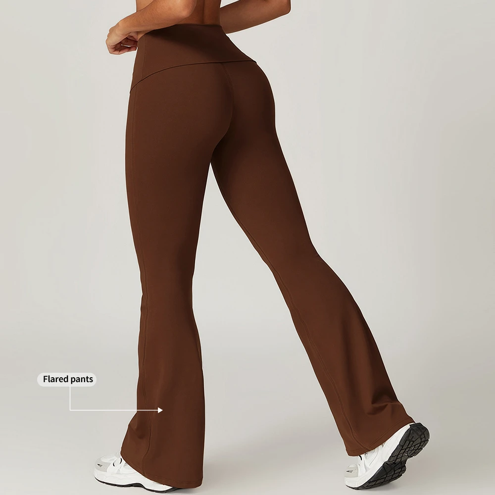 Low Waisted Wide Leg Activewear Workout Leggings Womens Feeling Elastic Flared Gym Tights Fitness Yoga Pants