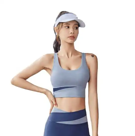 Women's Sports Bra with Medium Support Criss-Cross Back Padded Strappy Design Removable Cups Breathable Yoga Bra