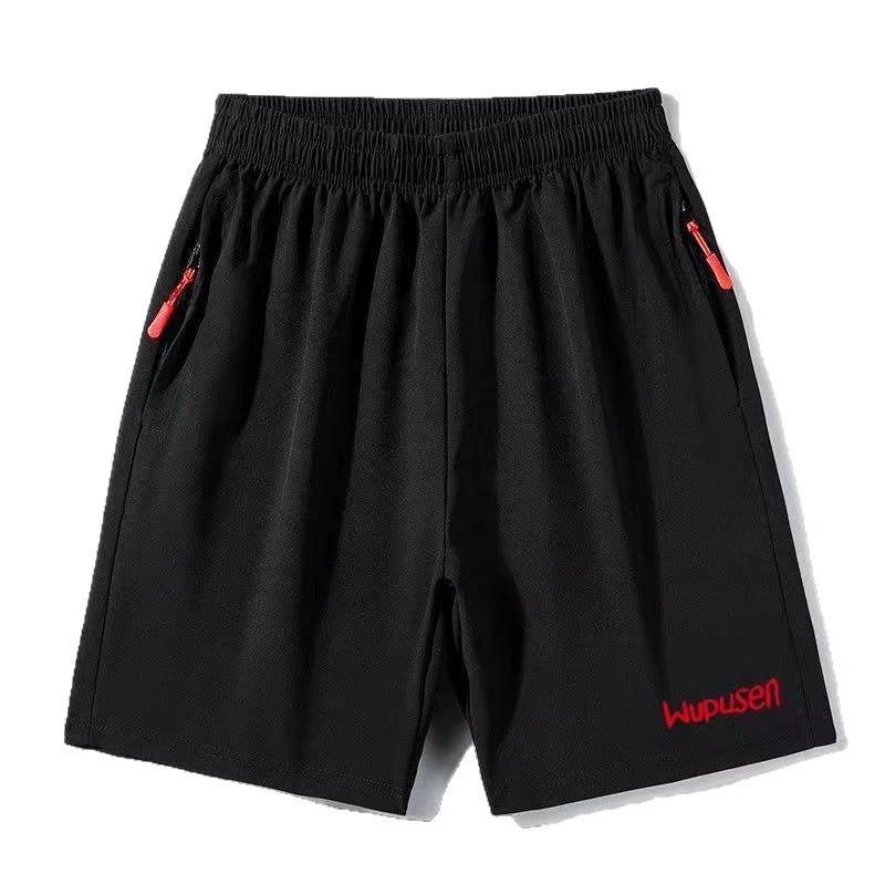 Men's Summer Sports Shorts Elastic Waist Loose Fit Quick-Drying Breathable Casual Mid Plus Size Worsted Solid Pattern Fitness